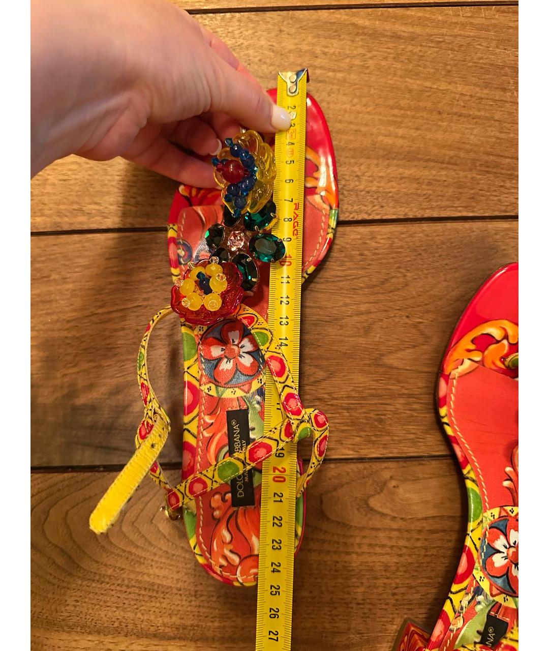 DOLCE&GABBANA Мульти кожаные босоножки, фото 4