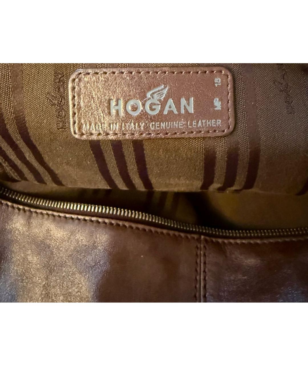 HOGAN Коричневая кожаная сумка тоут, фото 6