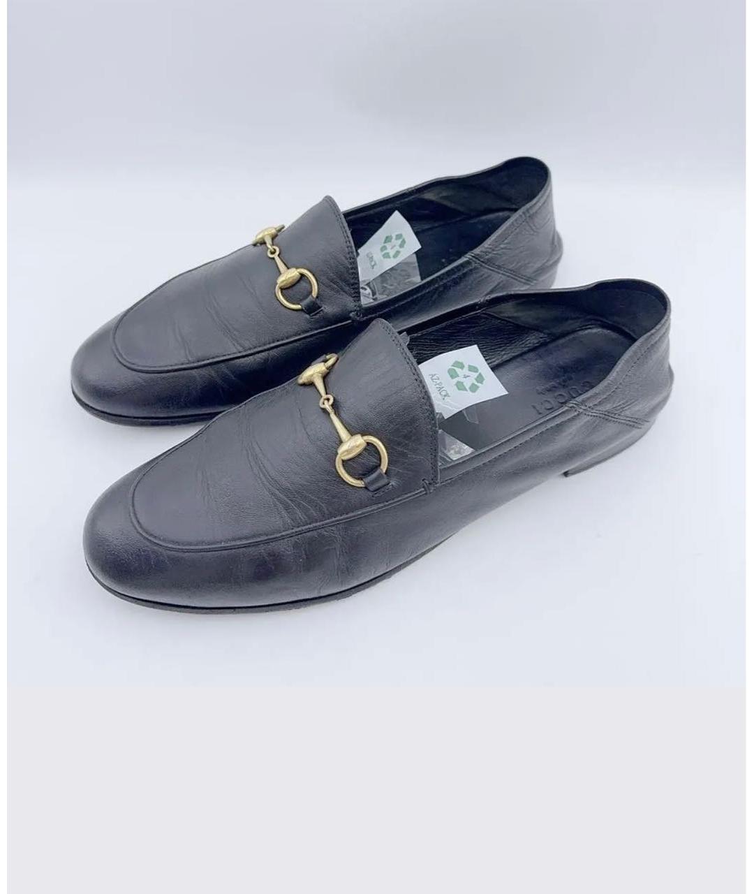 GUCCI Черные кожаные лоферы, фото 3