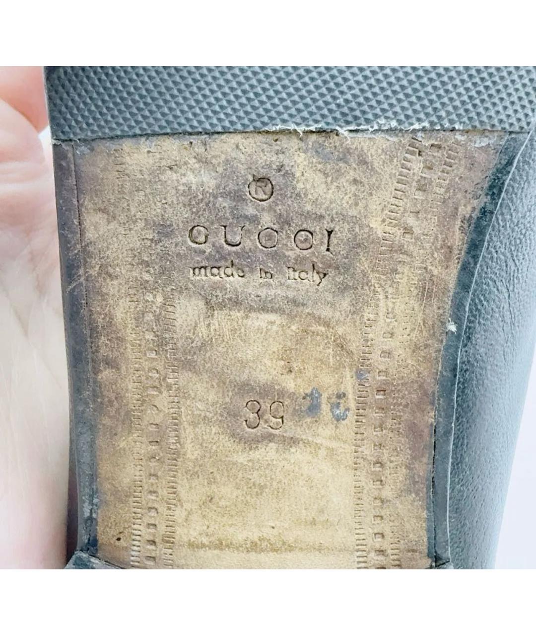 GUCCI Черные кожаные лоферы, фото 5