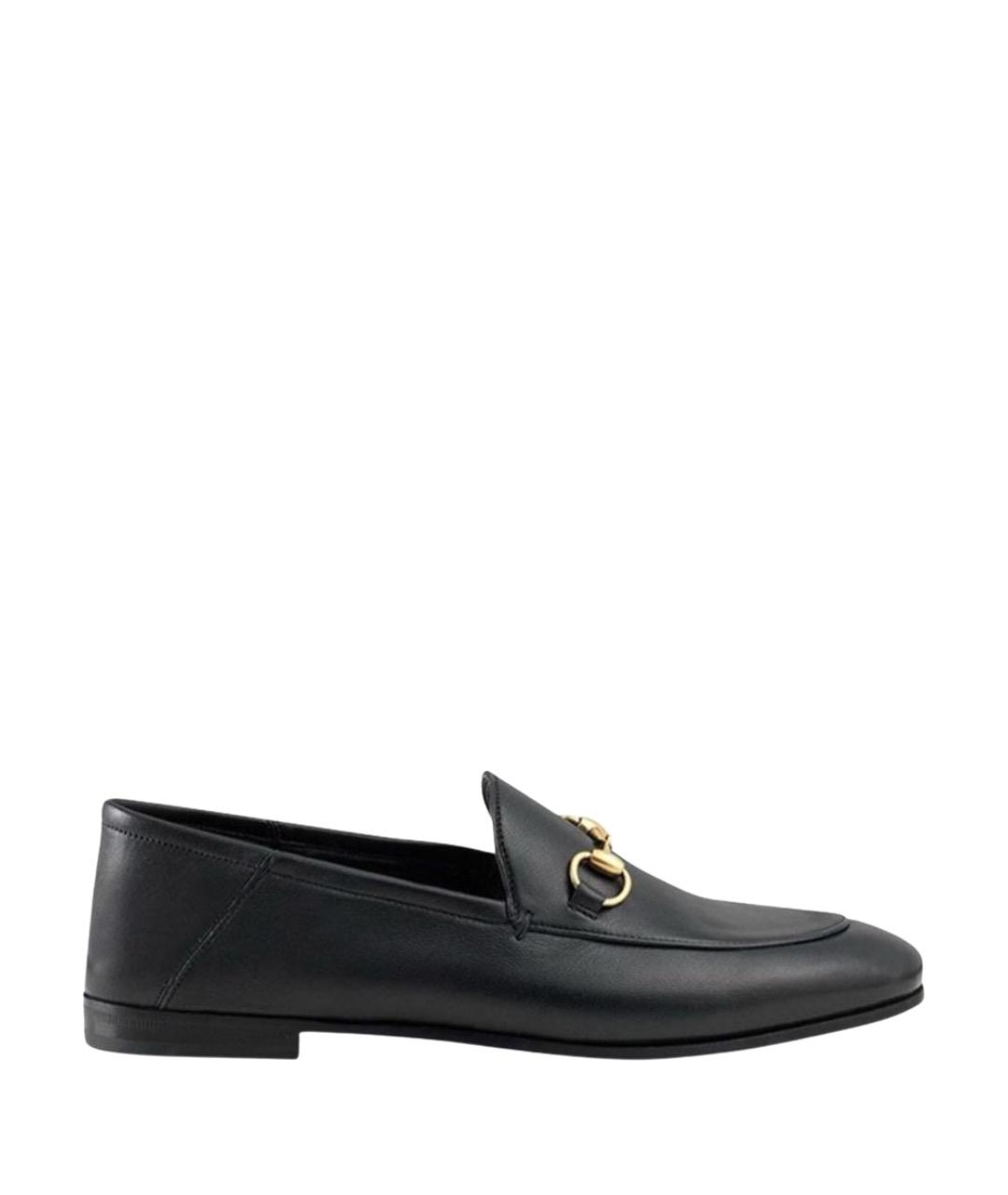 GUCCI Черные кожаные лоферы, фото 1