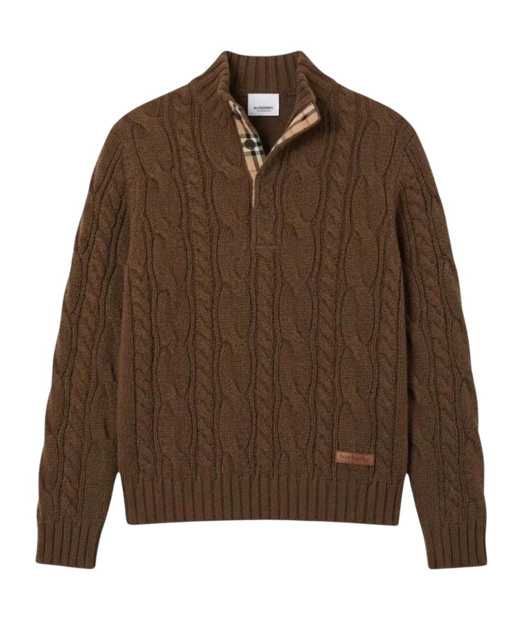 BURBERRY Хаки шерстяной джемпер / свитер, фото 1
