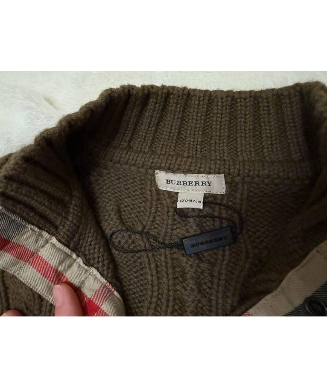 BURBERRY Хаки шерстяной джемпер / свитер, фото 7