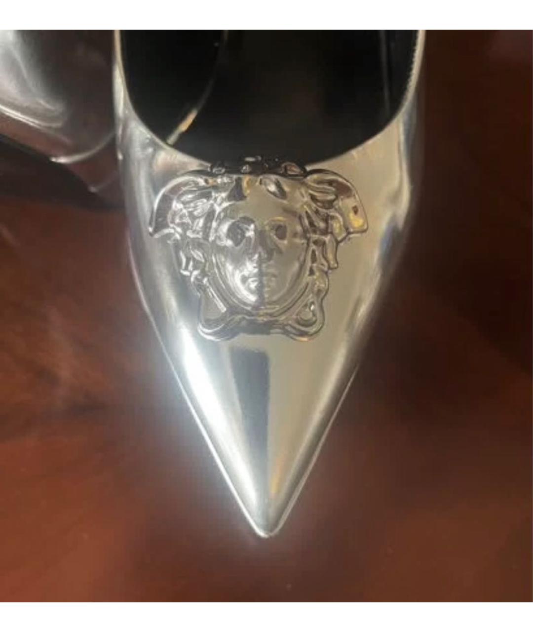 VERSACE Серебряные туфли из лакированной кожи, фото 6