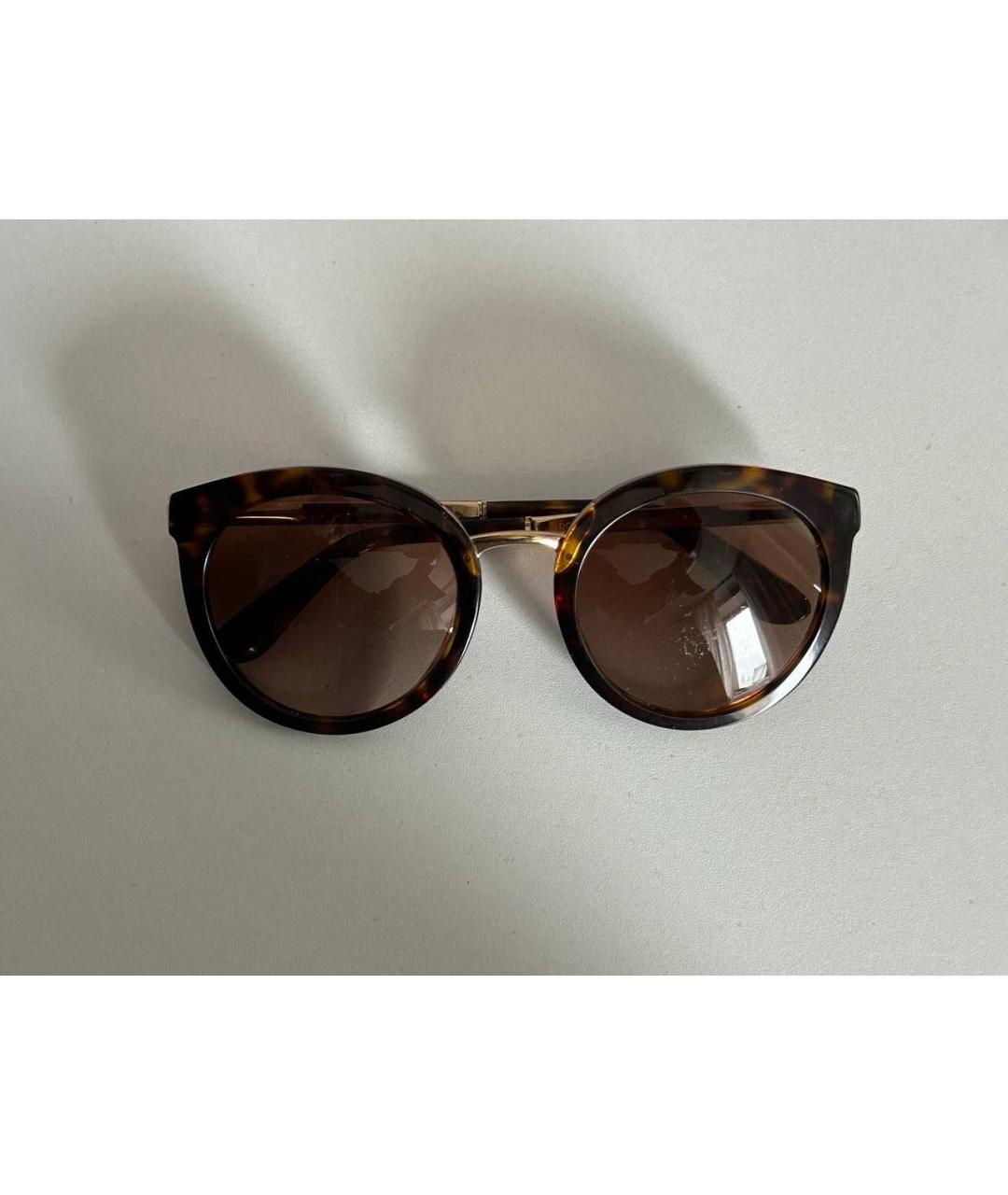 DOLCE&GABBANA Коричневые пластиковые солнцезащитные очки, фото 3