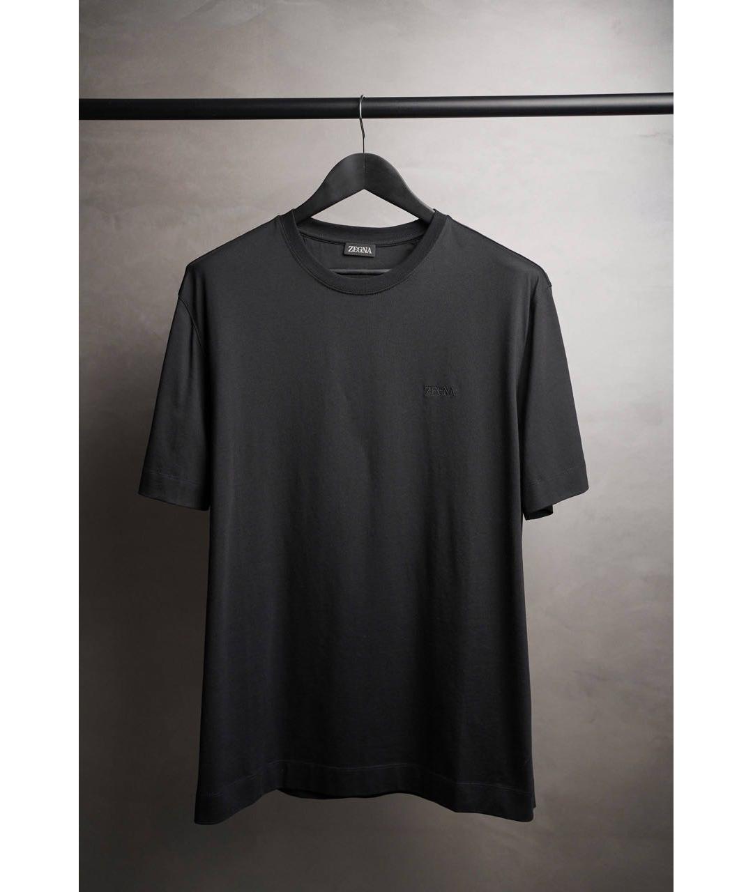 ZEGNA Черная хлопковая футболка, фото 6