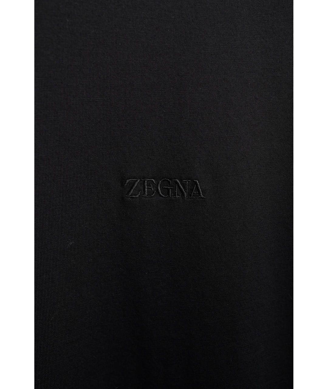 ZEGNA Черная хлопковая футболка, фото 2