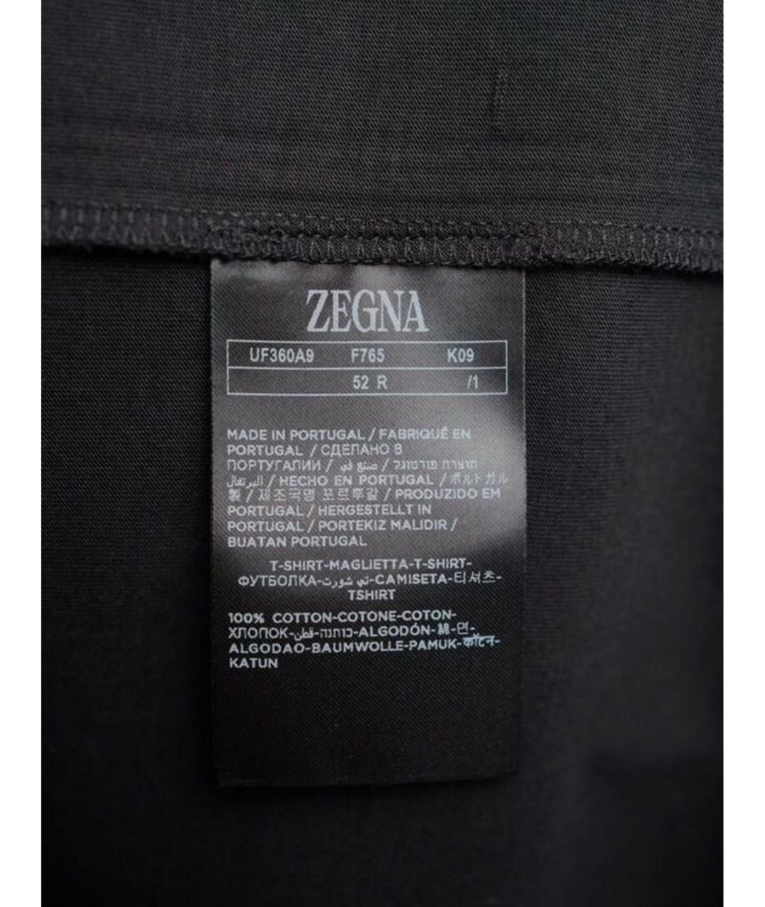 ZEGNA Черная хлопковая футболка, фото 5