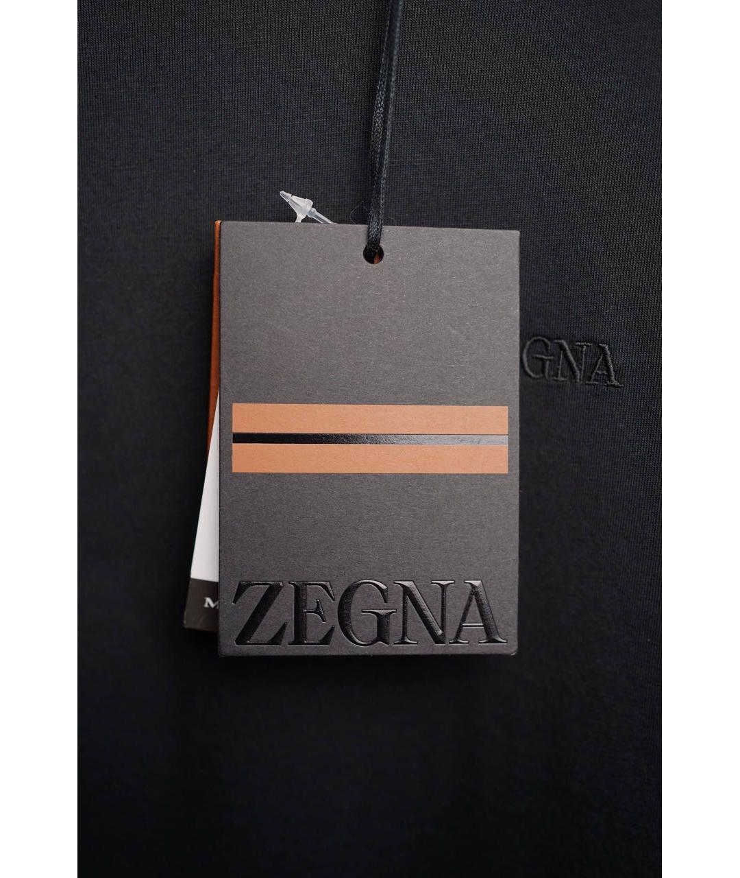 ZEGNA Черная хлопковая футболка, фото 3
