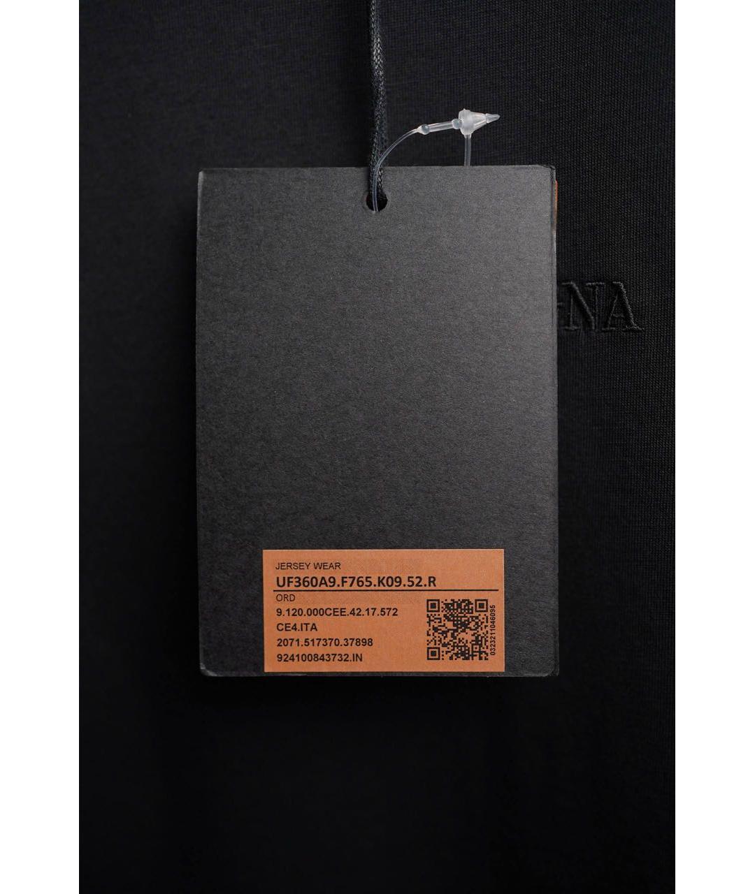 ZEGNA Черная хлопковая футболка, фото 4