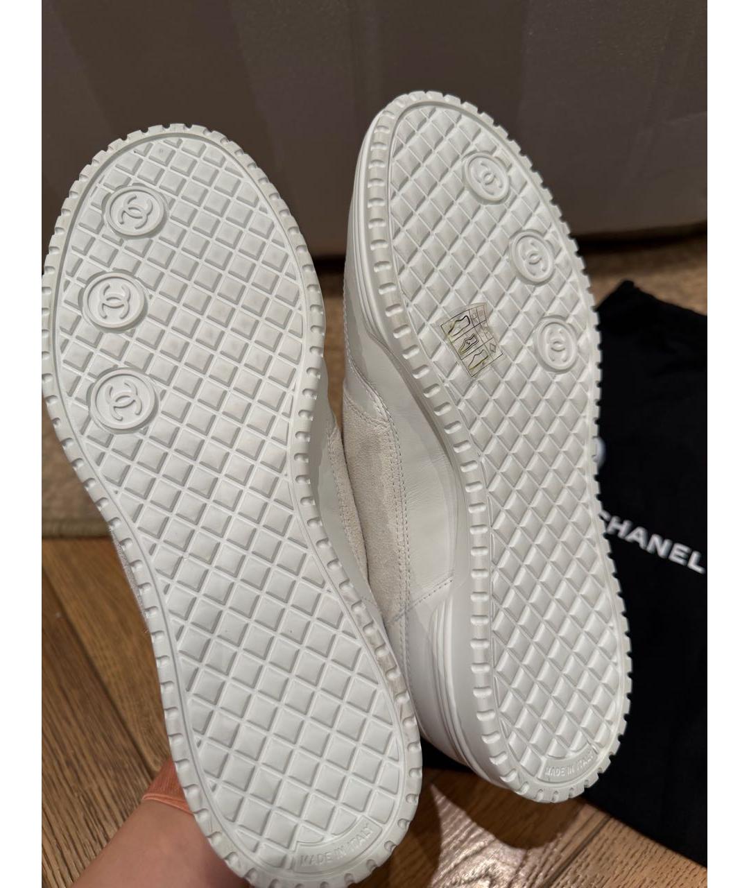 CHANEL Белые кожаные кеды, фото 5