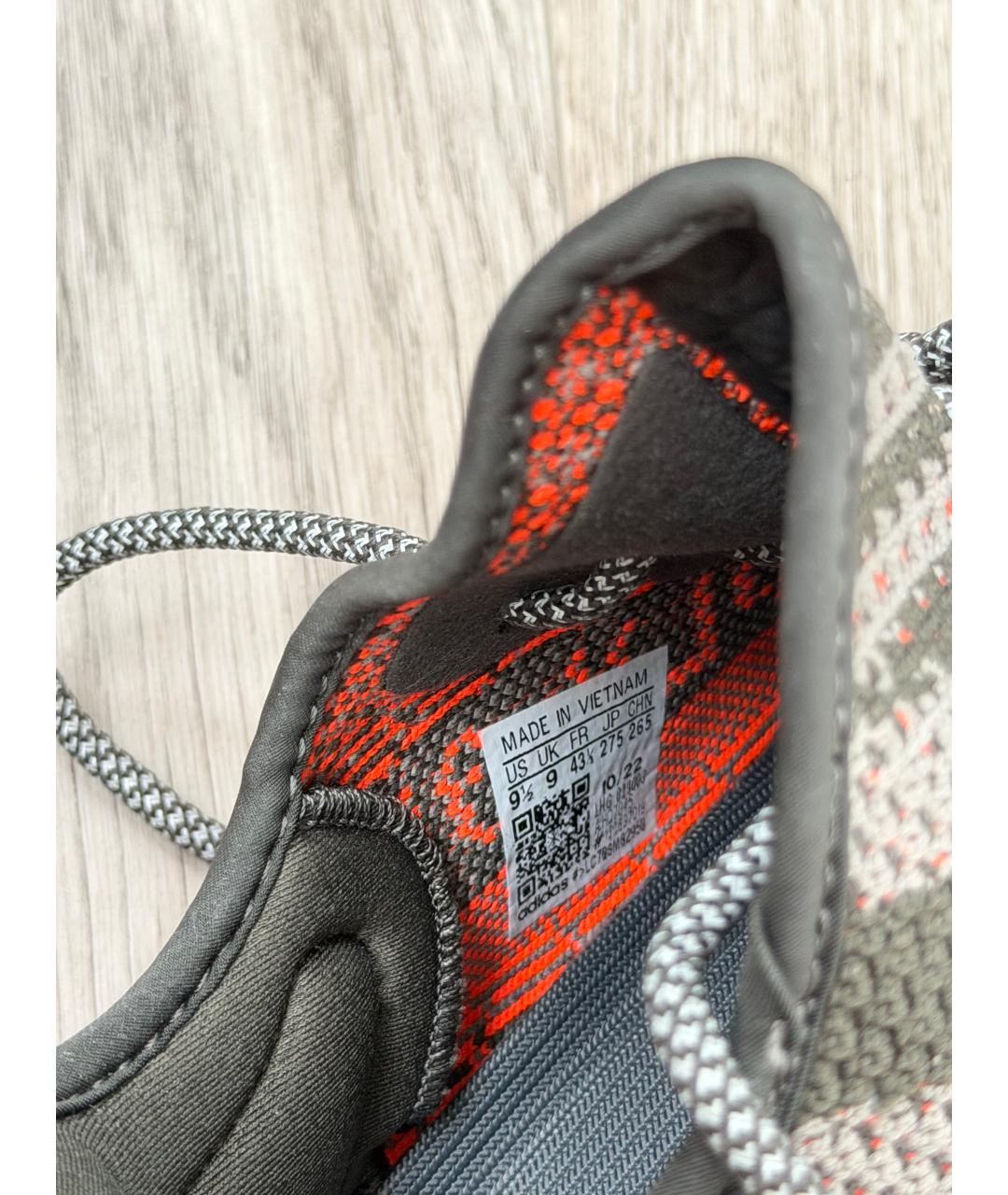 ADIDAS YEEZY Серые текстильные низкие кроссовки / кеды, фото 4