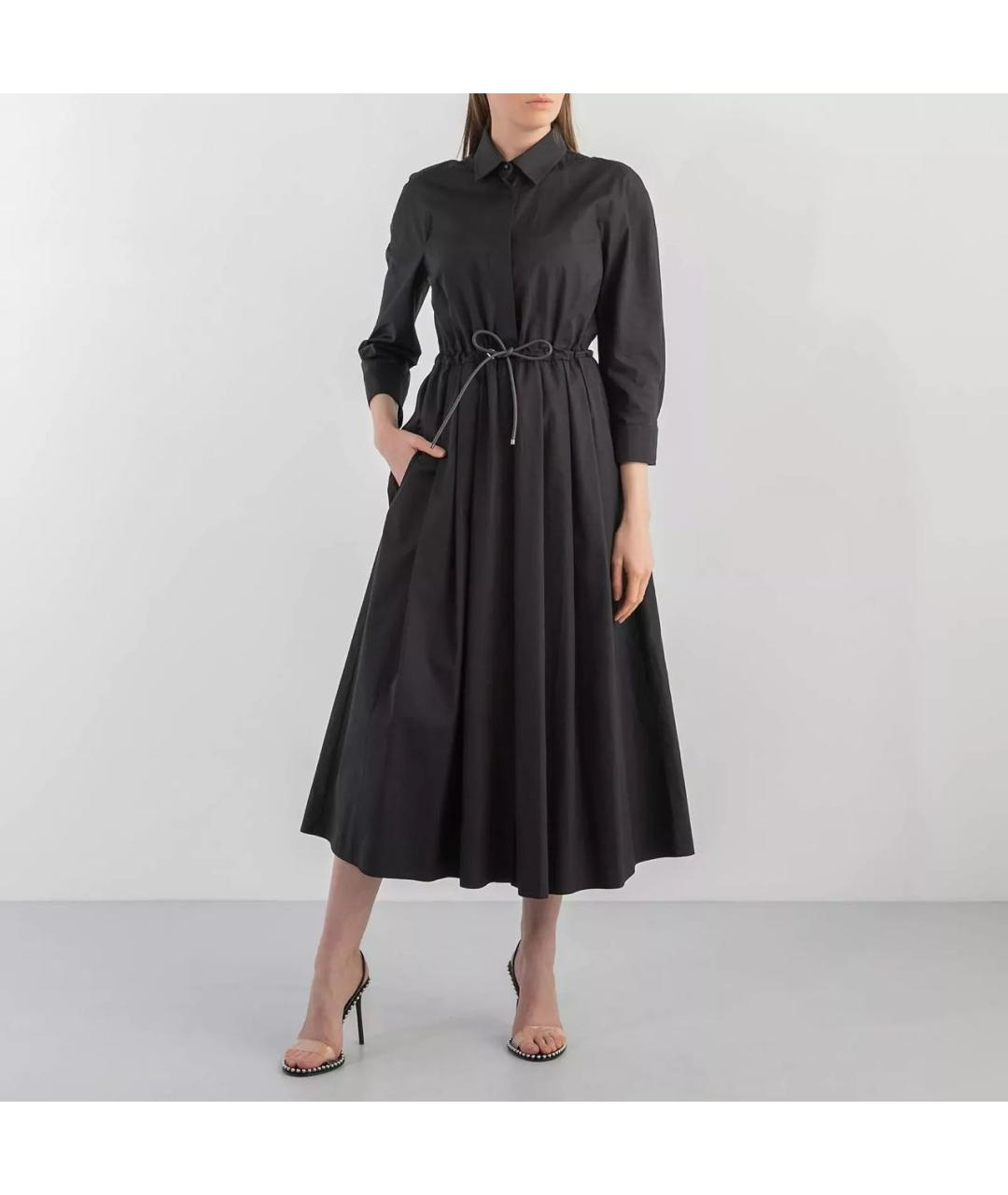 MAX MARA Черное хлопковое повседневное платье, фото 8