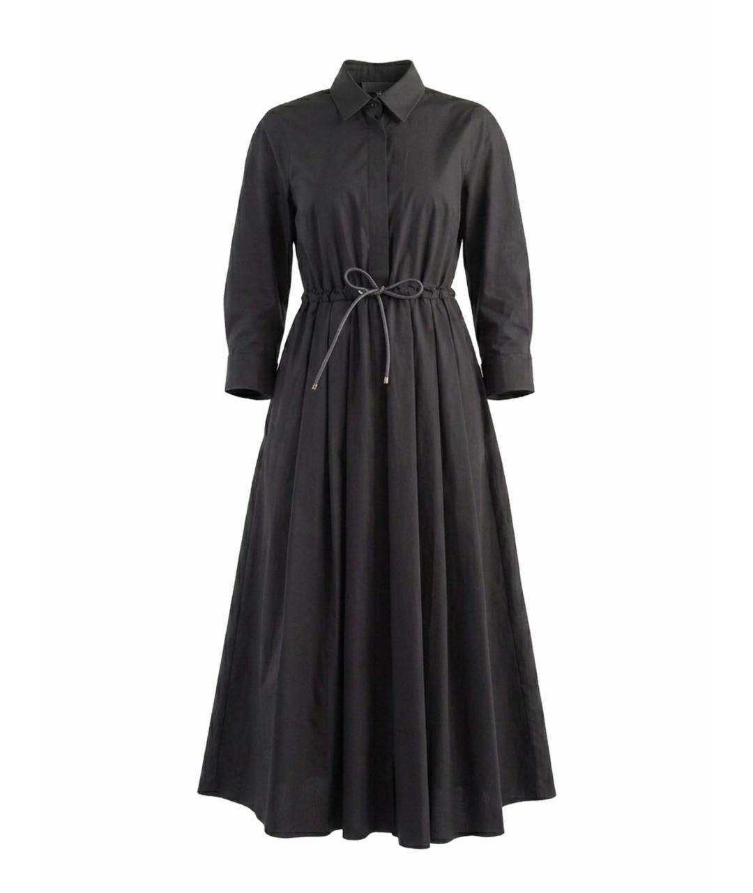 MAX MARA Черное хлопковое повседневное платье, фото 1
