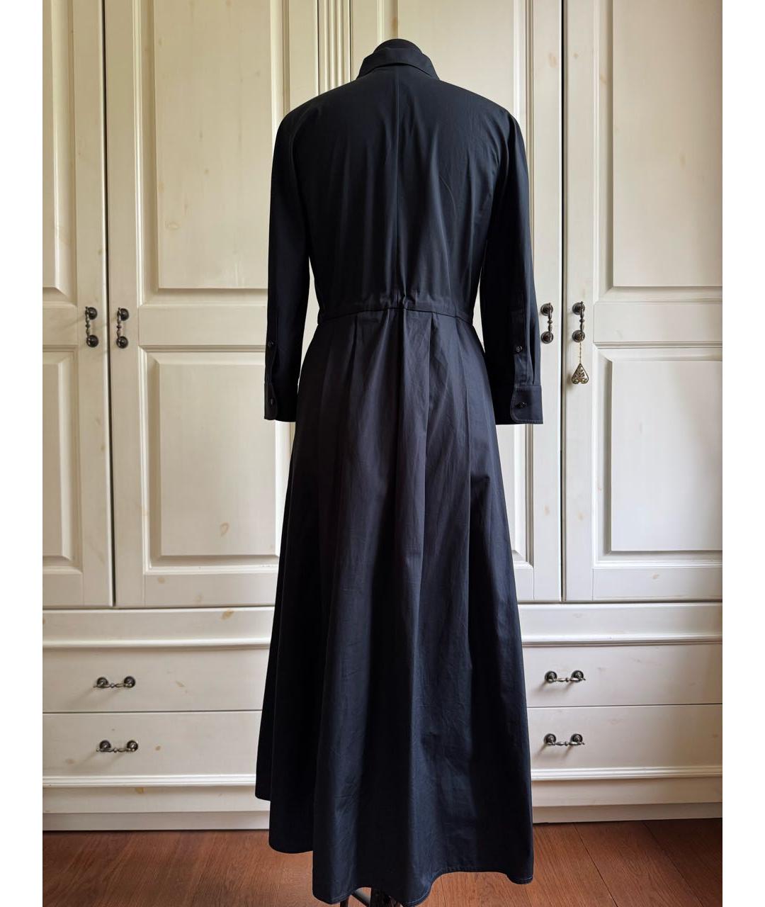 MAX MARA Черное хлопковое повседневное платье, фото 2