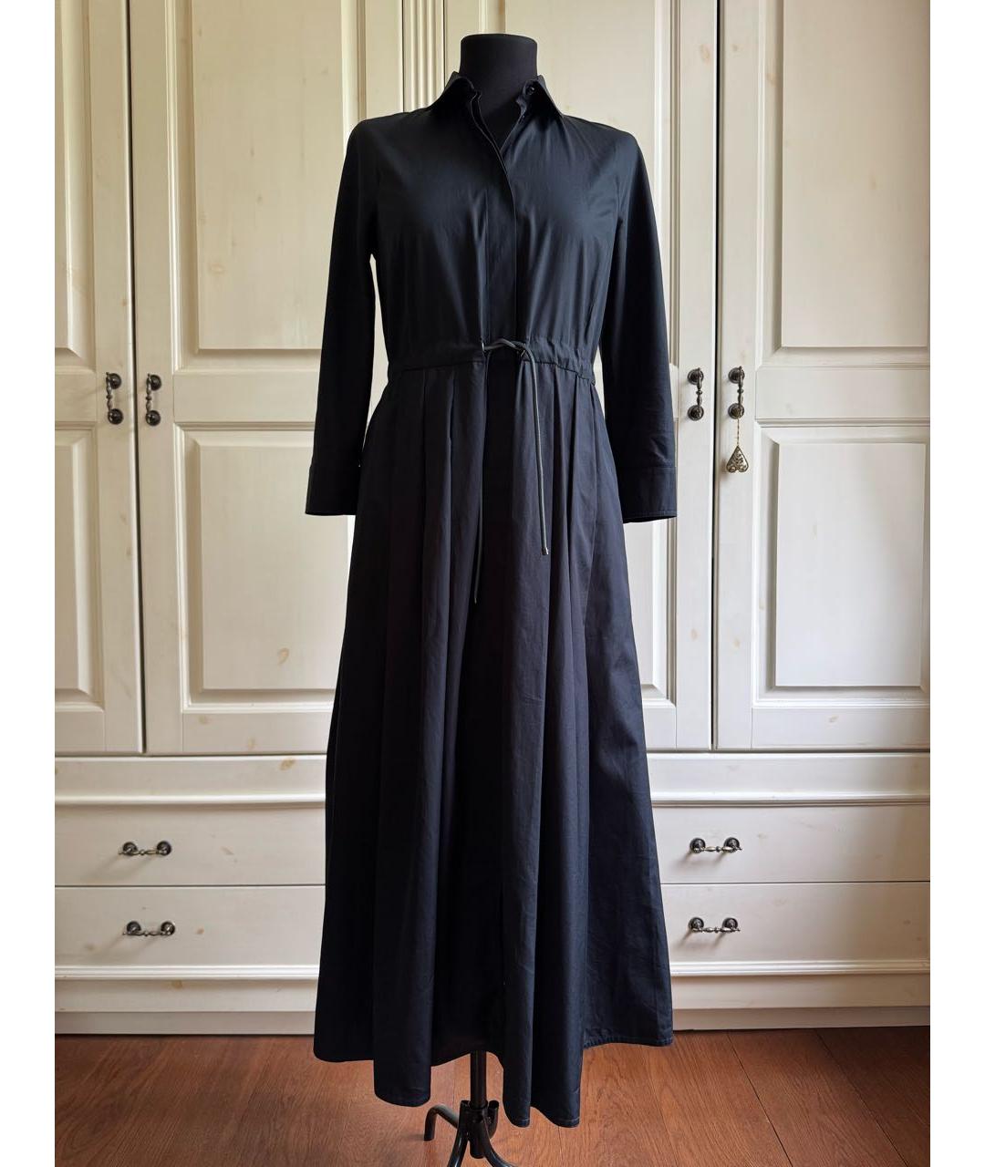 MAX MARA Черное хлопковое повседневное платье, фото 9