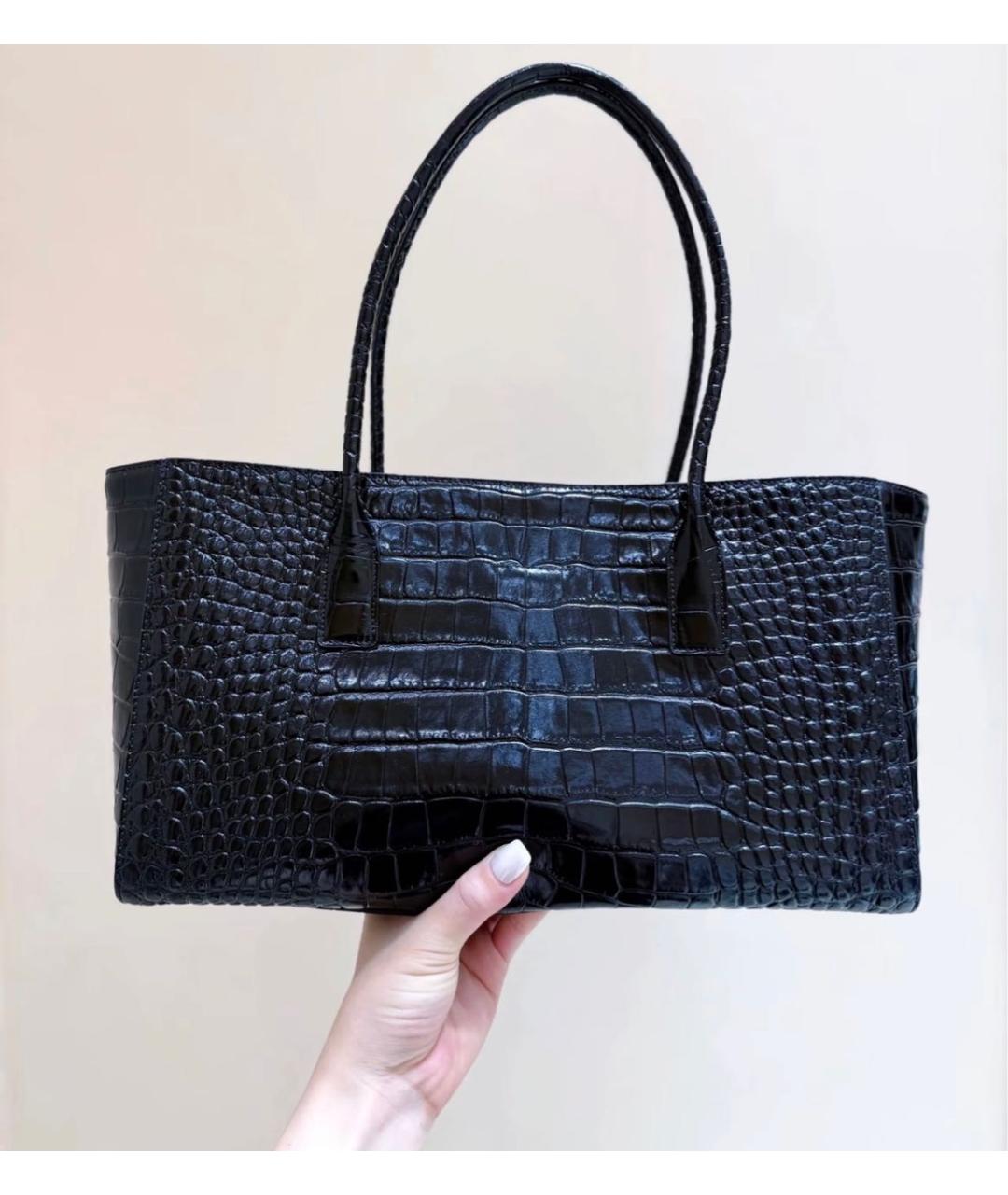 CHANEL Черная кожаная сумка тоут, фото 5