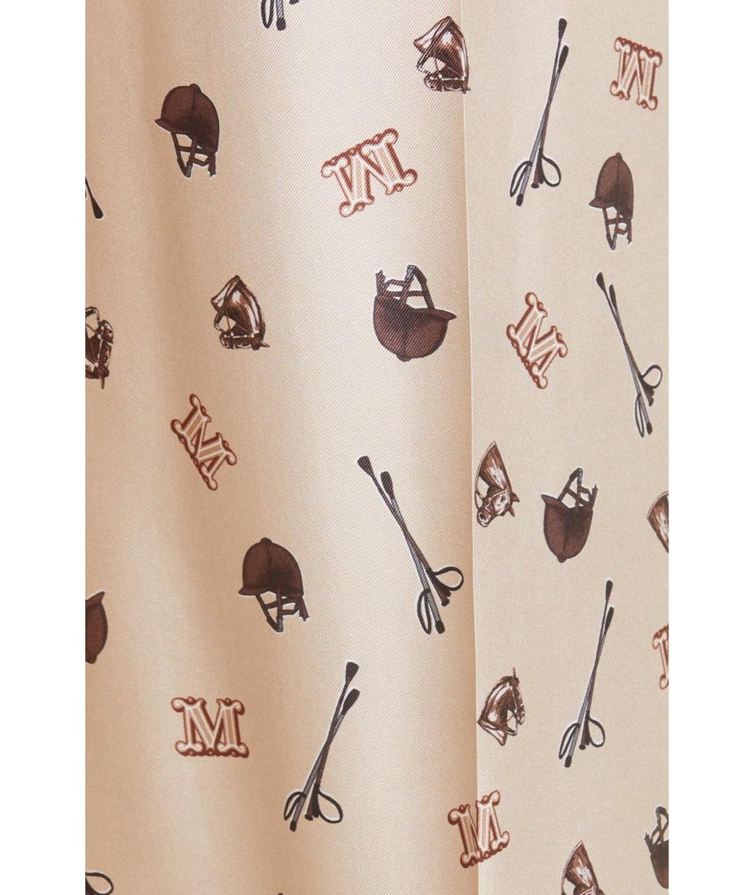 MAX MARA Бежевый шелковый костюм с брюками, фото 4
