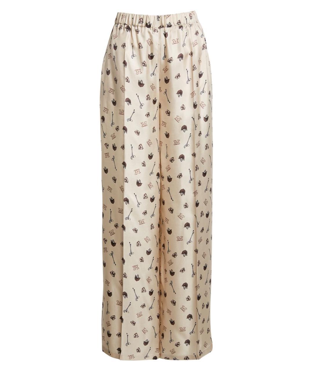 MAX MARA Бежевый шелковый костюм с брюками, фото 2