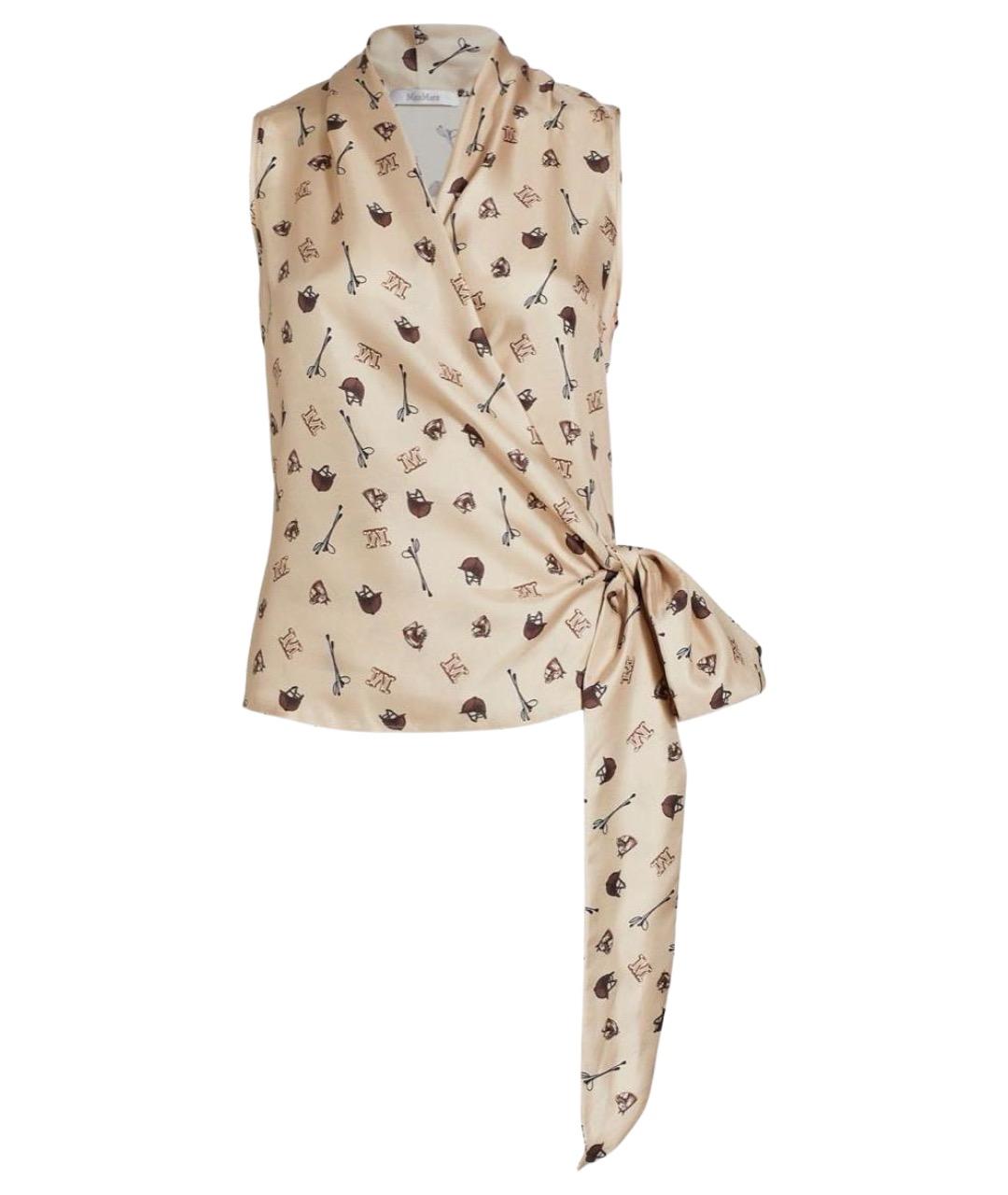 MAX MARA Бежевый шелковый костюм с брюками, фото 10