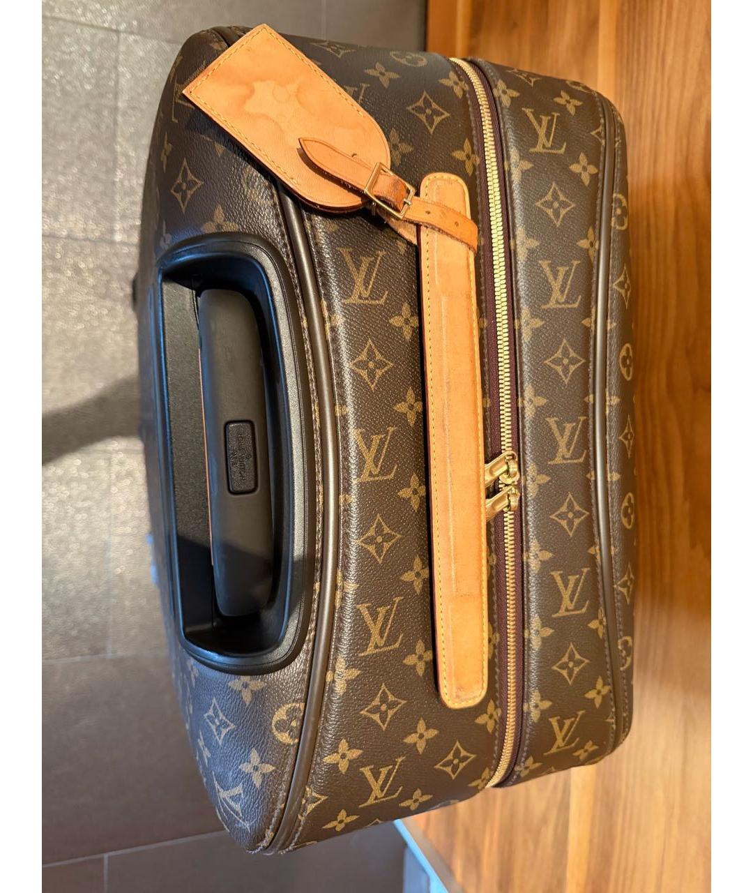 LOUIS VUITTON Коричневый чемодан, фото 8