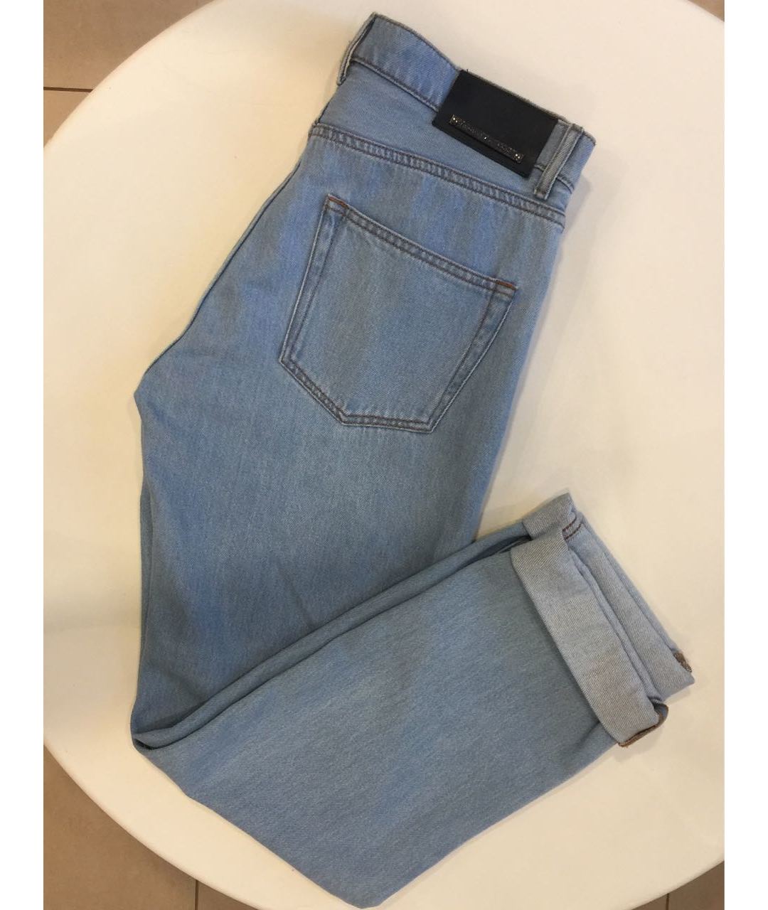 SPORTMAX Голубые хлопковые прямые джинсы, фото 4