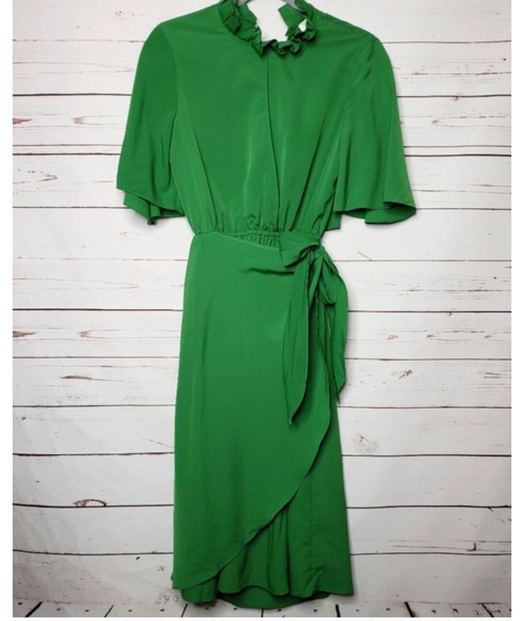 SANDRO Зеленые полиэстеровое повседневное платье, фото 8