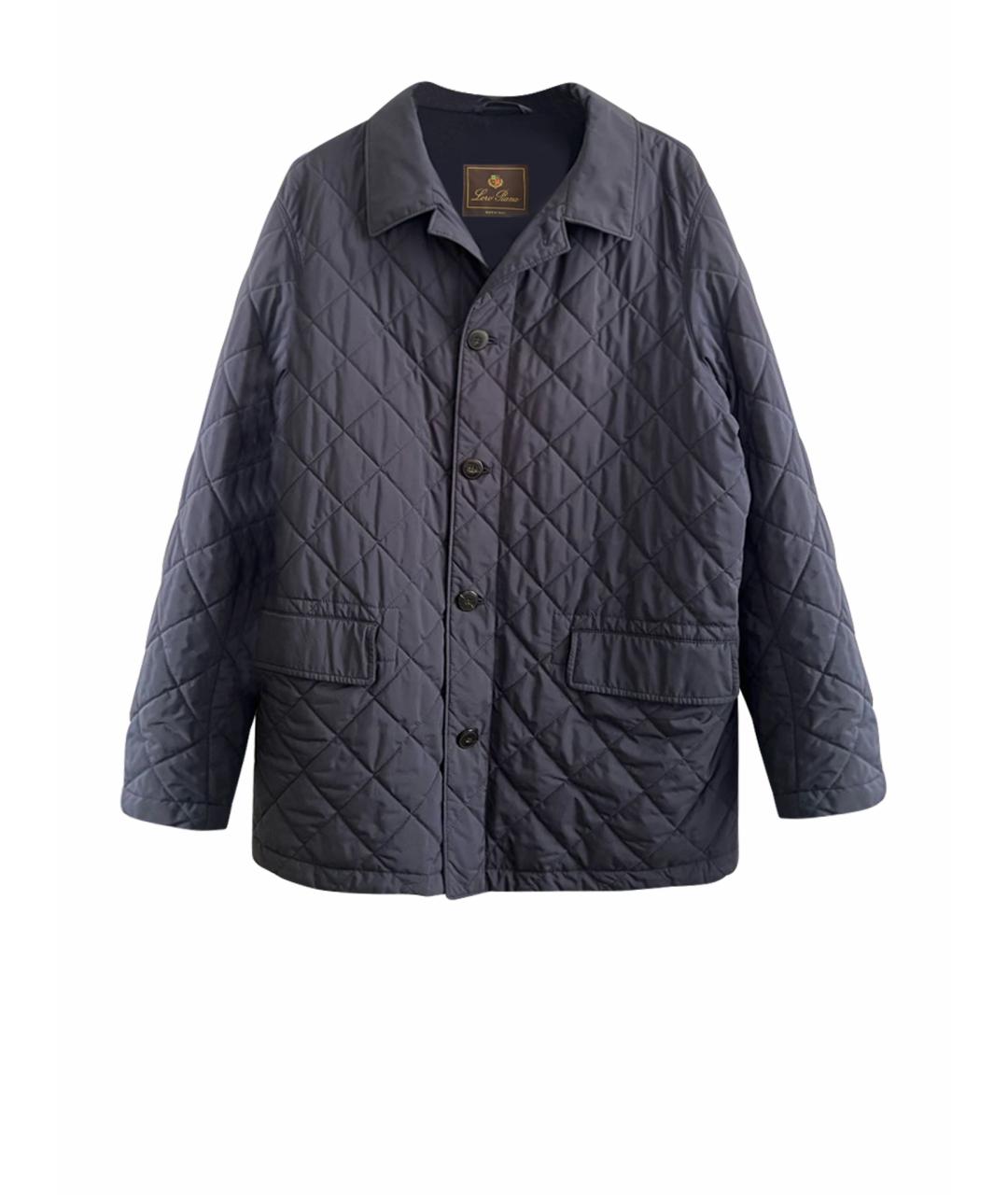 LORO PIANA Темно-синяя полиэстеровая куртка, фото 1