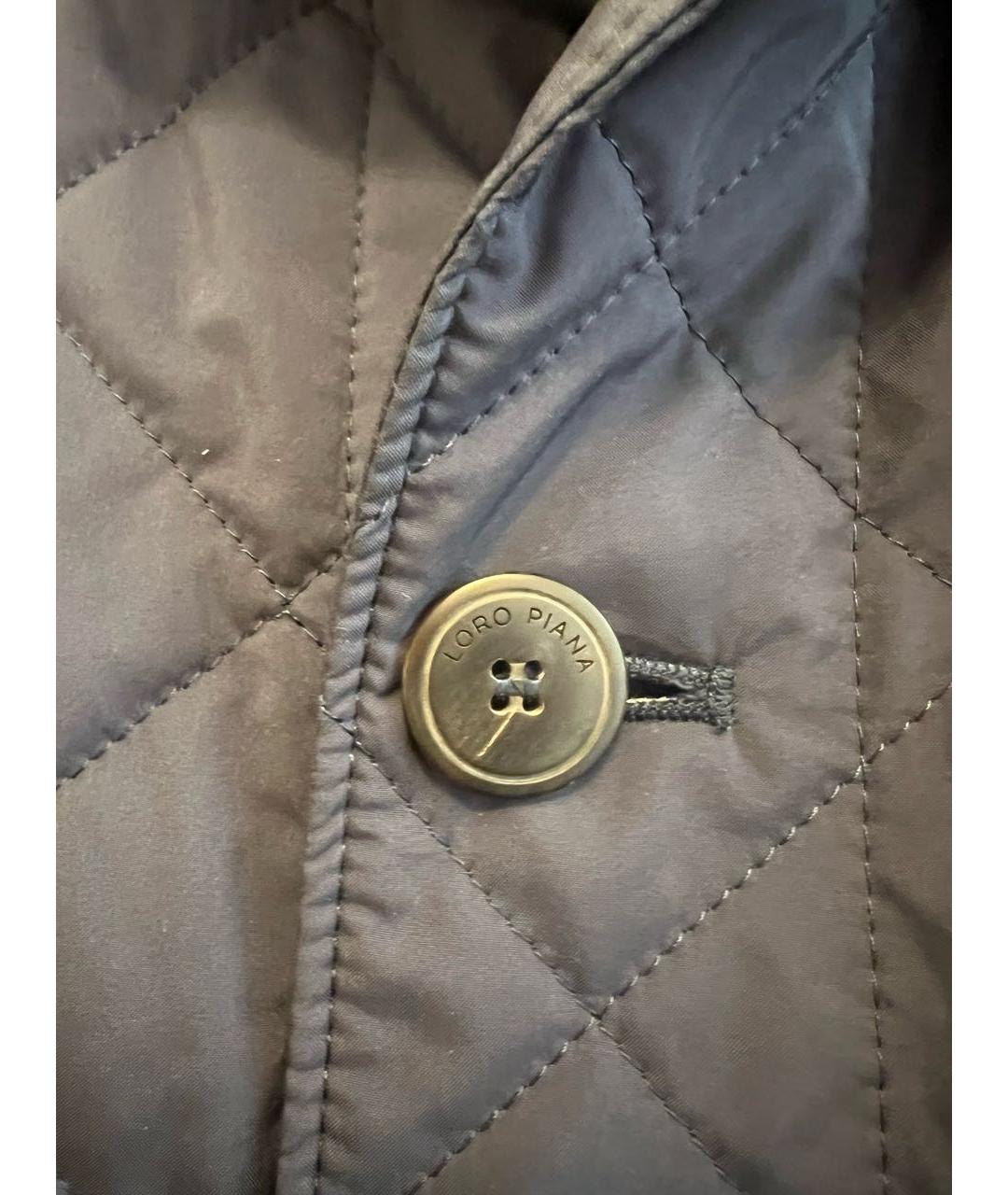 LORO PIANA Темно-синяя полиэстеровая куртка, фото 8