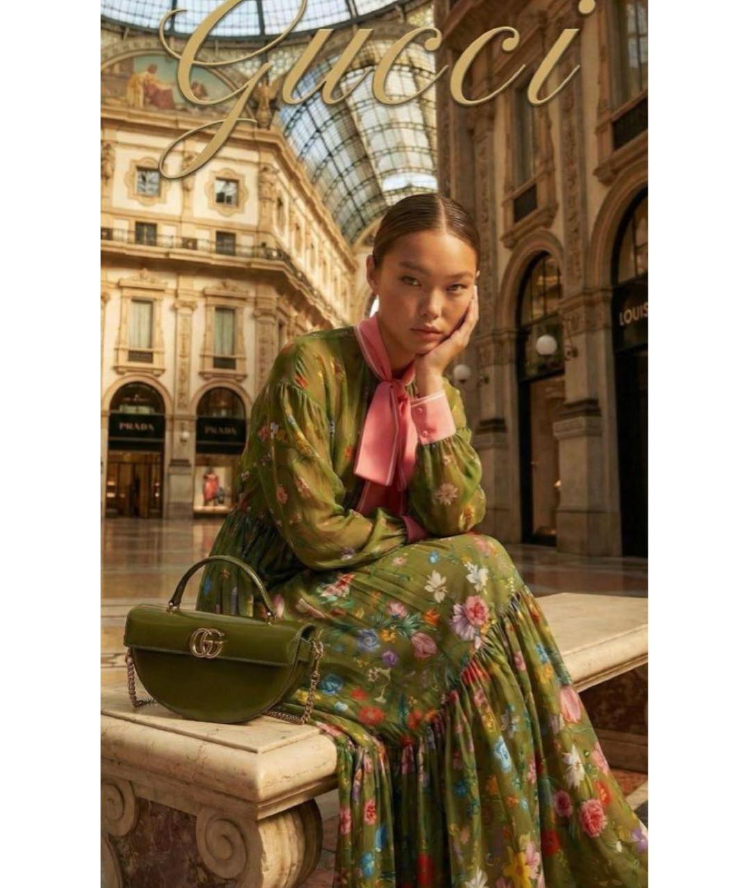 GUCCI Зеленое шелковое платье, фото 6