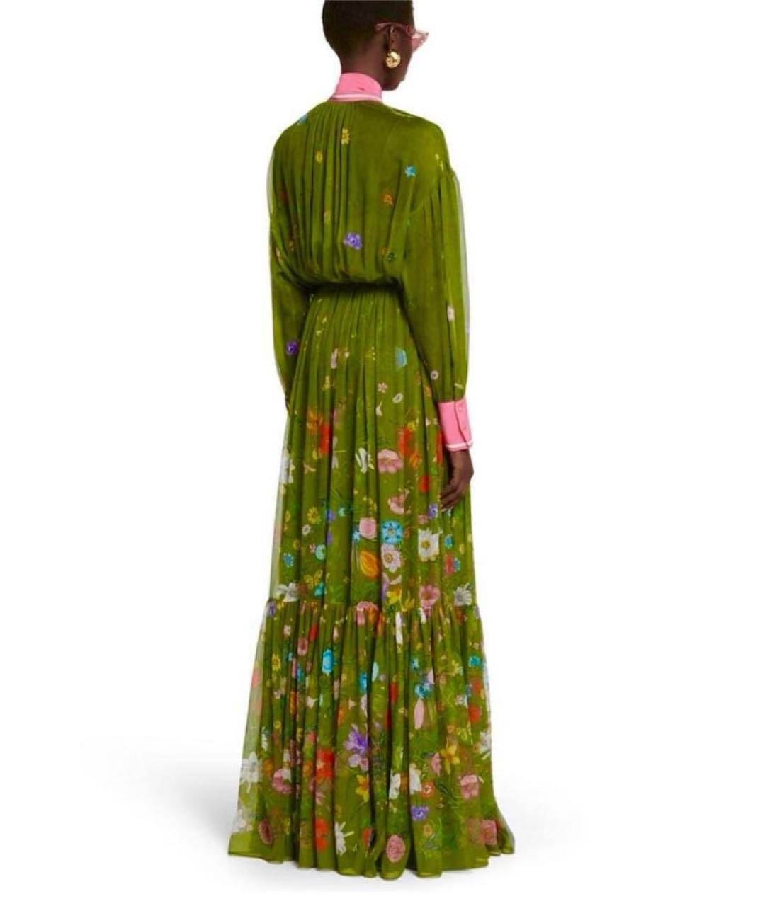 GUCCI Зеленое шелковое платье, фото 2