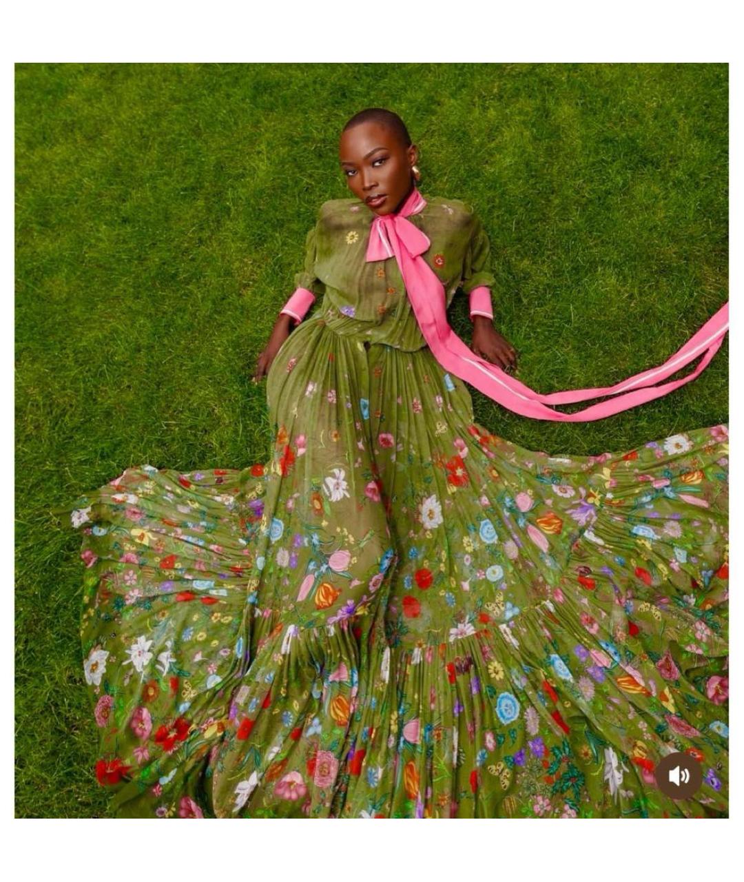 GUCCI Зеленое шелковое платье, фото 4