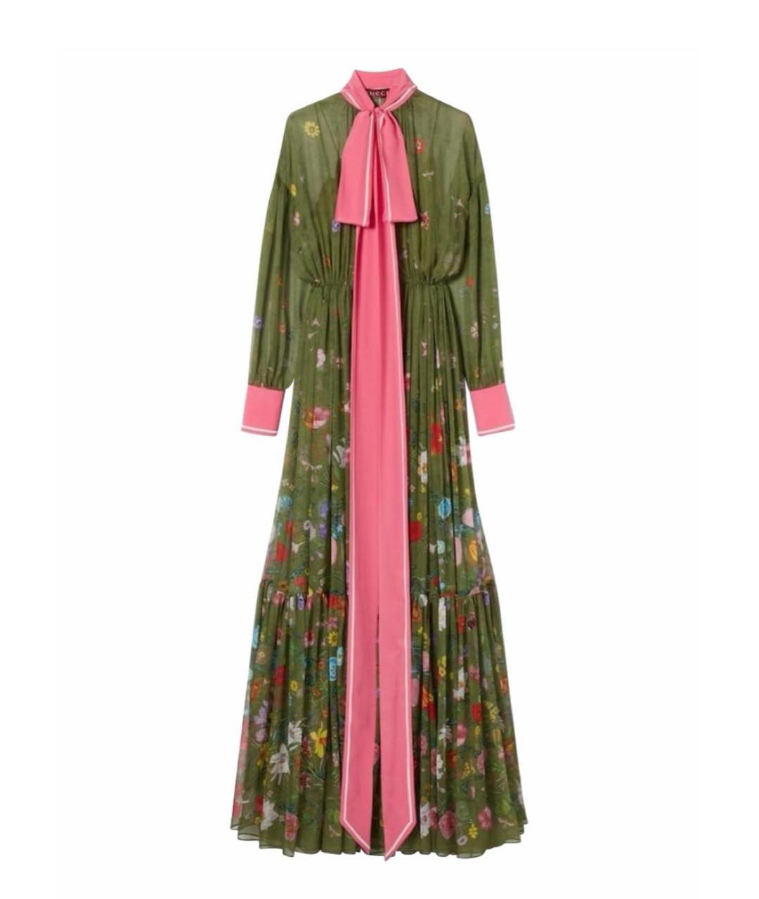 GUCCI Зеленое шелковое платье, фото 8