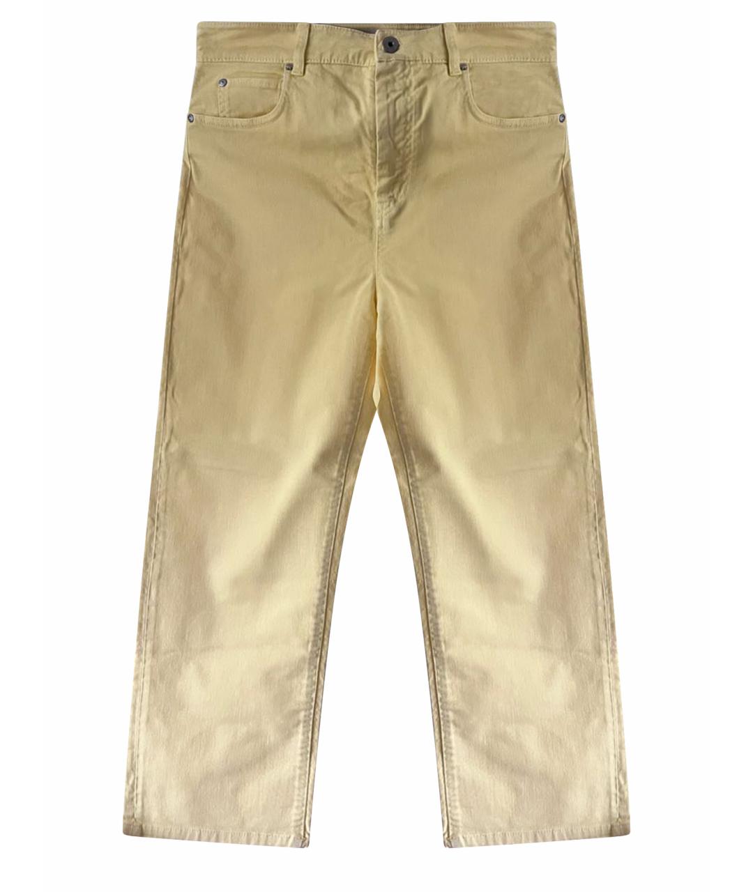 WEEKEND MAX MARA Желтые хлопковые прямые джинсы, фото 4