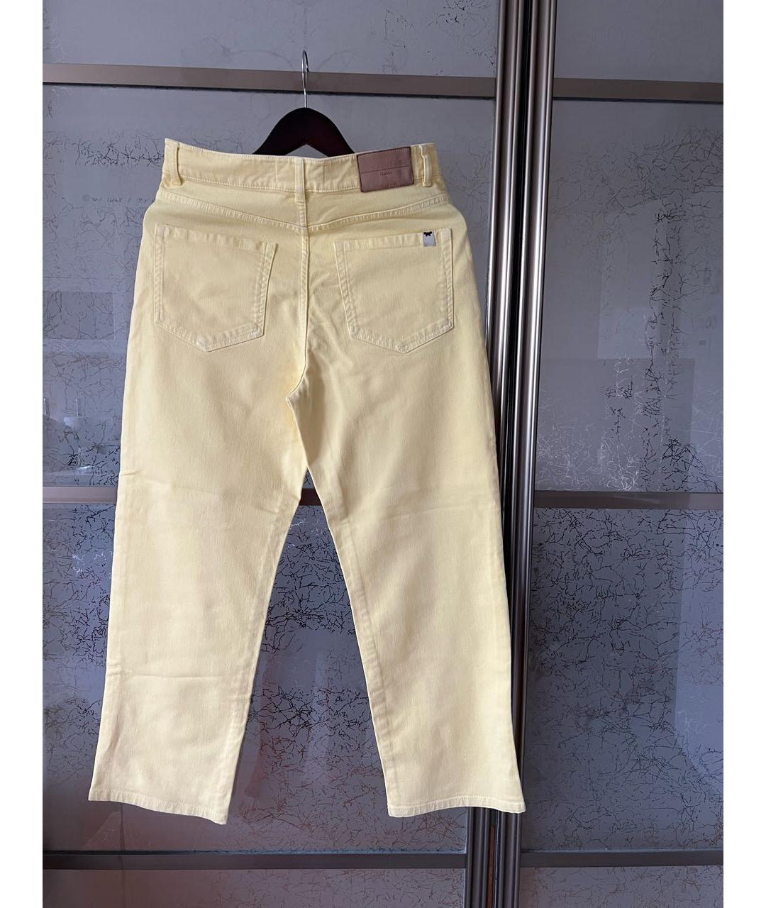 WEEKEND MAX MARA Желтые хлопковые прямые джинсы, фото 2