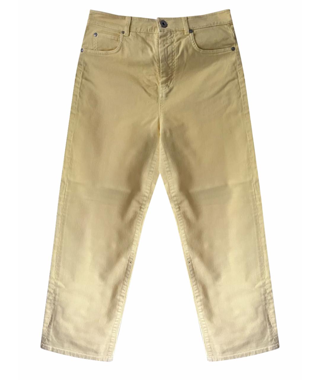 WEEKEND MAX MARA Желтые хлопковые прямые джинсы, фото 1