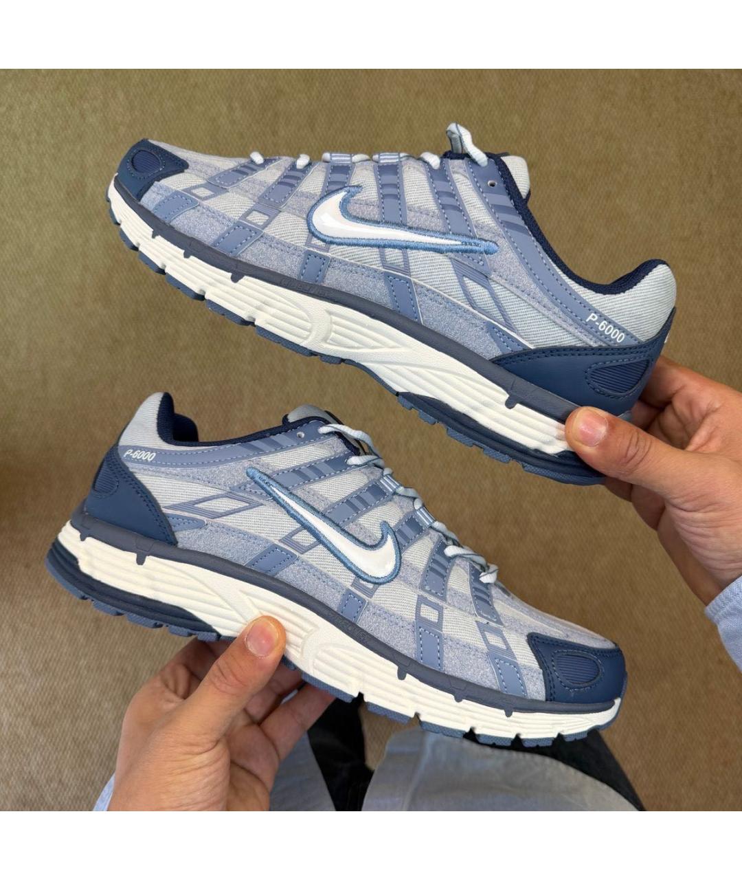 NIKE Синие текстильные низкие кроссовки / кеды, фото 6