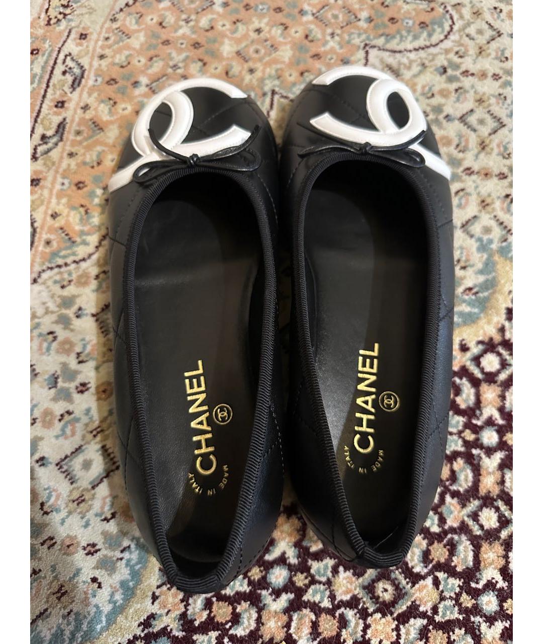 CHANEL Черные кожаные балетки, фото 3