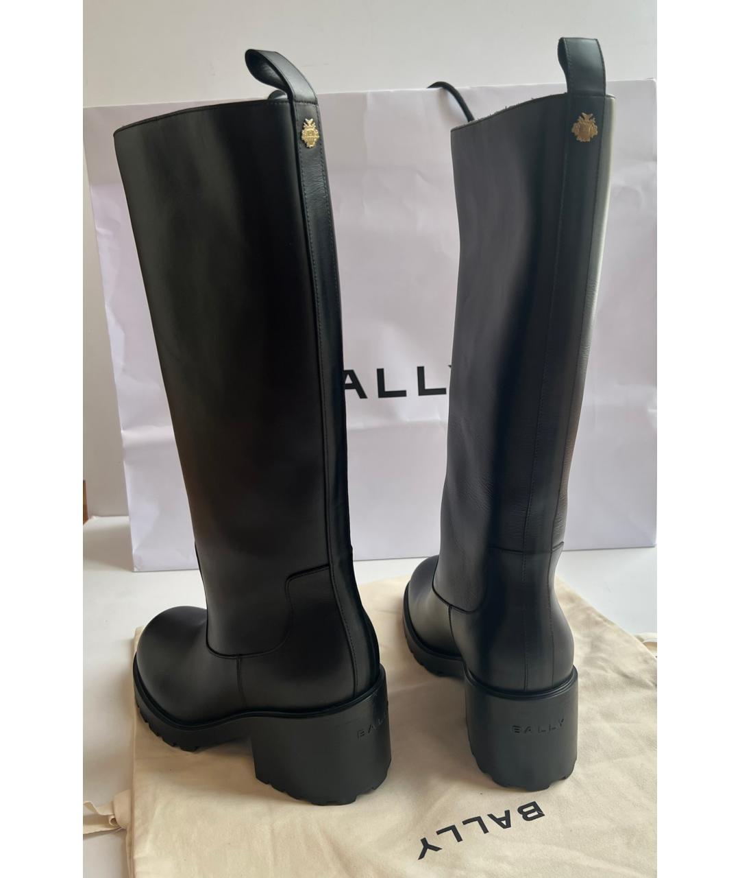BALLY Черные кожаные сапоги, фото 3