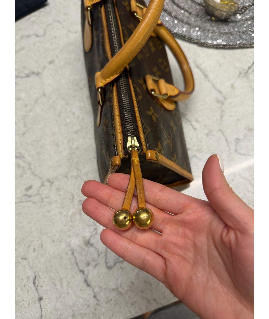 LOUIS VUITTON Коричневая сумка с короткими ручками, фото 5
