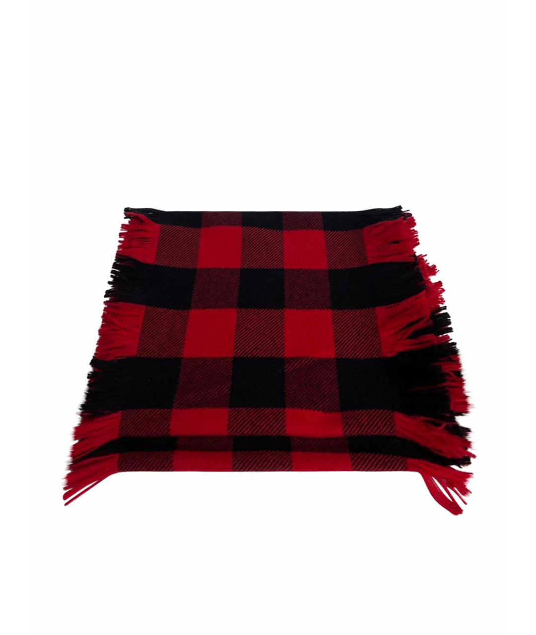 BURBERRY Красный шерстяной шарф, фото 1