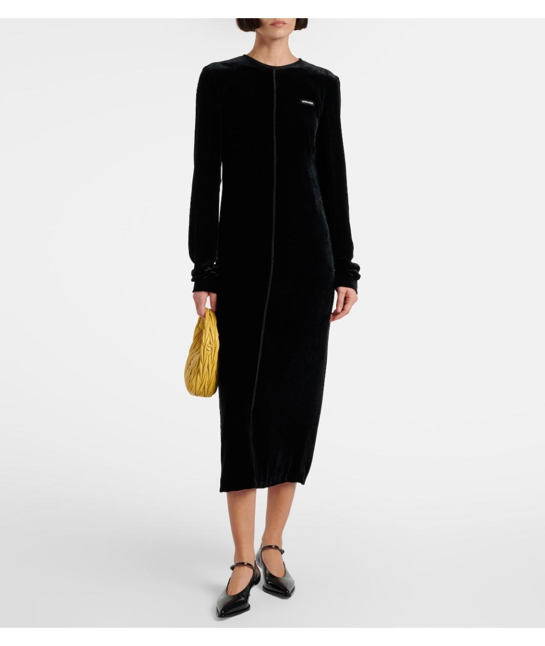 MIU MIU Черное вискозное коктейльное платье, фото 2