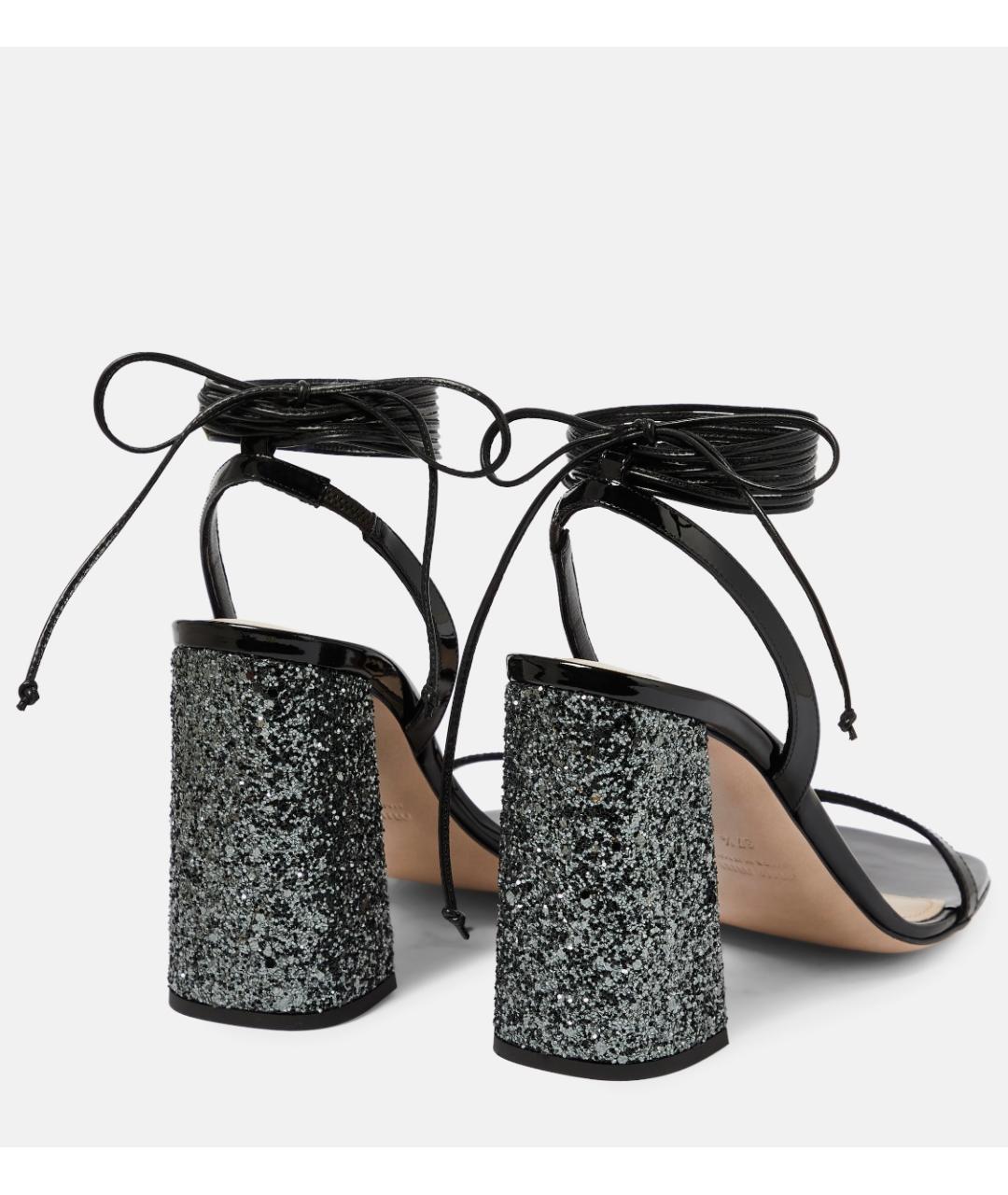 MIU MIU Черные босоножки из лакированной кожи, фото 4