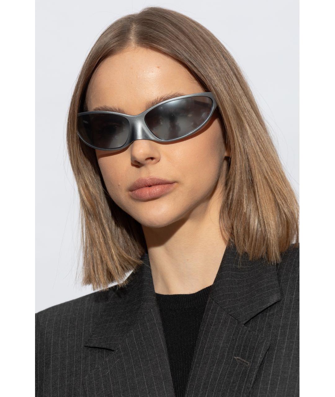 BALENCIAGA Серые пластиковые солнцезащитные очки, фото 2