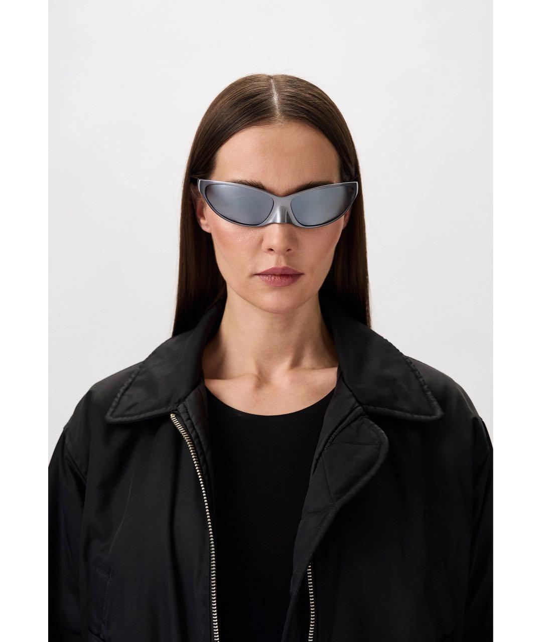 BALENCIAGA Серые пластиковые солнцезащитные очки, фото 3