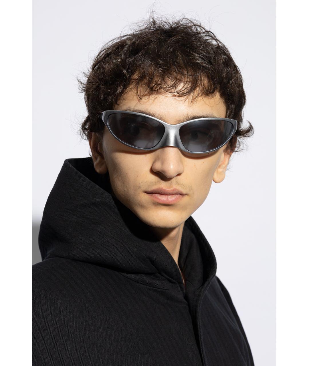 BALENCIAGA Серые пластиковые солнцезащитные очки, фото 3