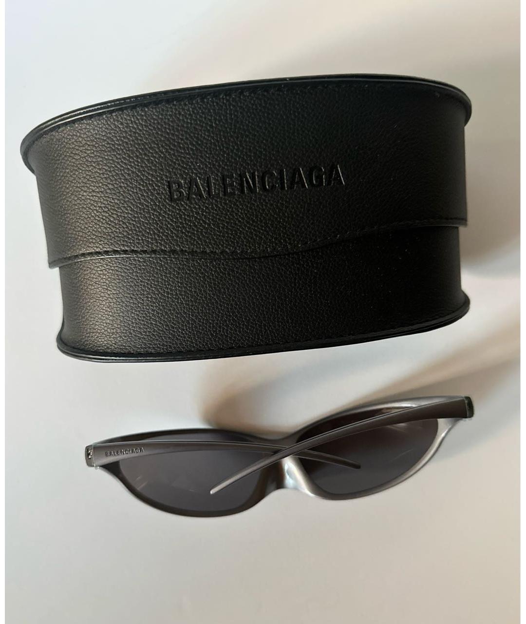 BALENCIAGA Серые пластиковые солнцезащитные очки, фото 7