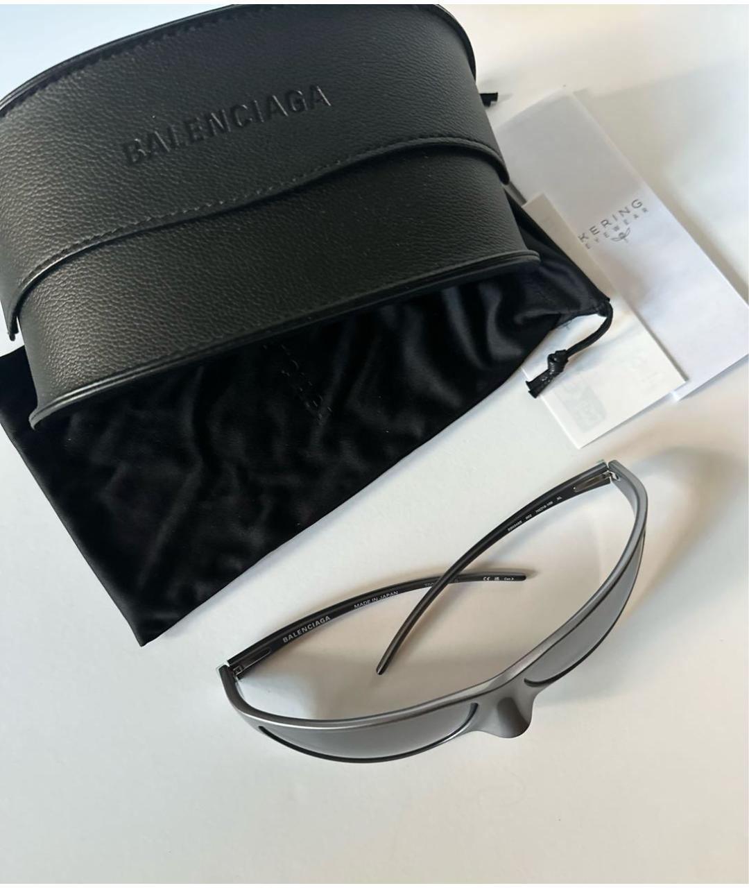 BALENCIAGA Серые пластиковые солнцезащитные очки, фото 5