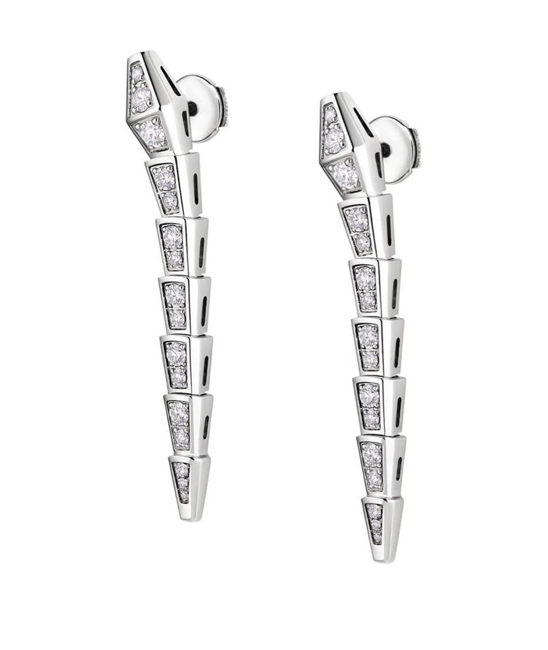 BVLGARI Серебряные серьги из белого золота, фото 2