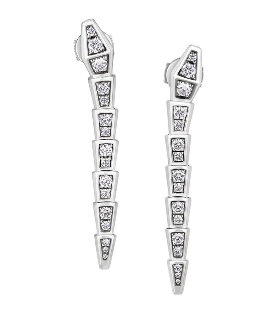 BVLGARI Серебряные серьги из белого золота, фото 1